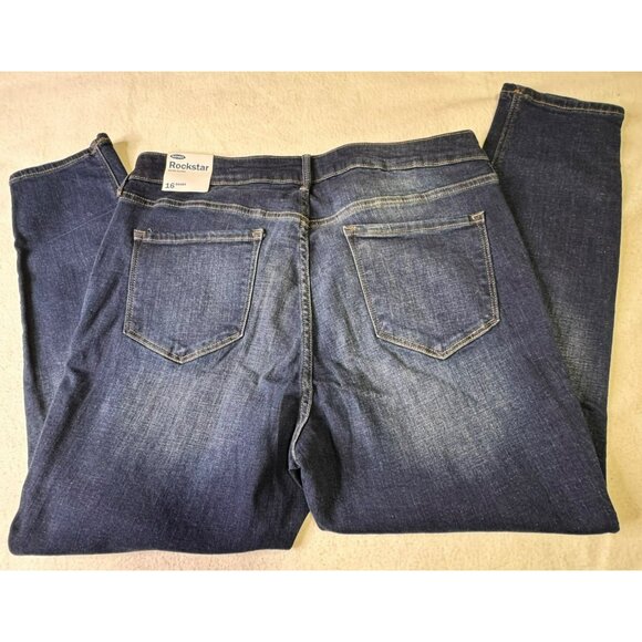 NEW Old Navy Rockstar Super Skinny Jeans 16 Short Womens Denim Stretch Blue - Picture 5 of 7